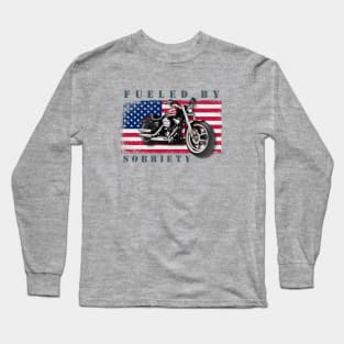 Fueled By My Sobriety, Vintage Bike Long Sleeve T-Shirt